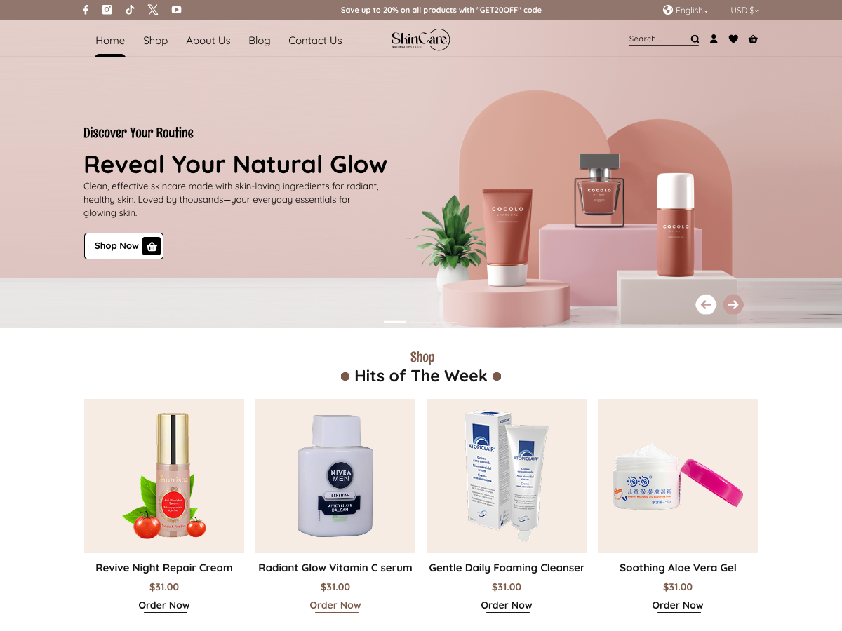 Free Skincare WordPress Theme
