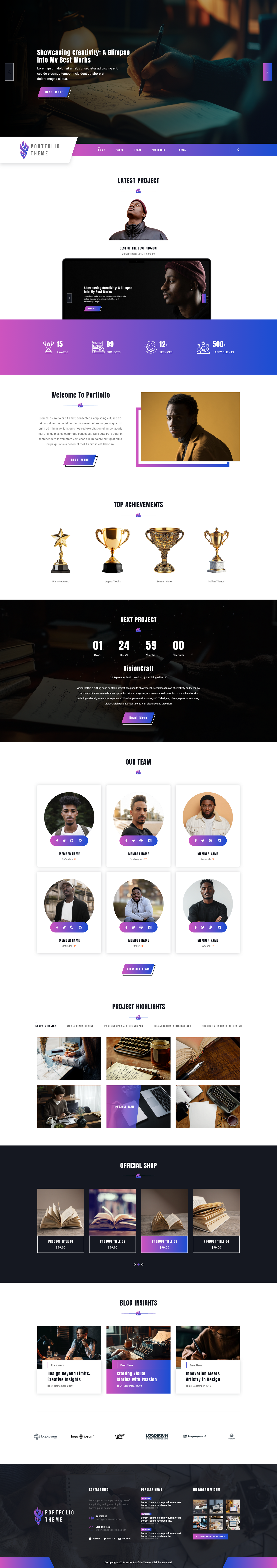 Writer Portfolio WordPress Theme