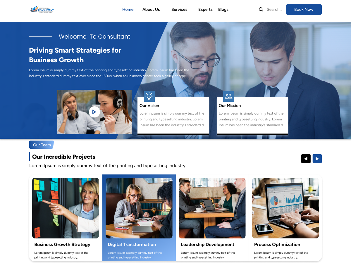Free Business Consultant WordPress Theme