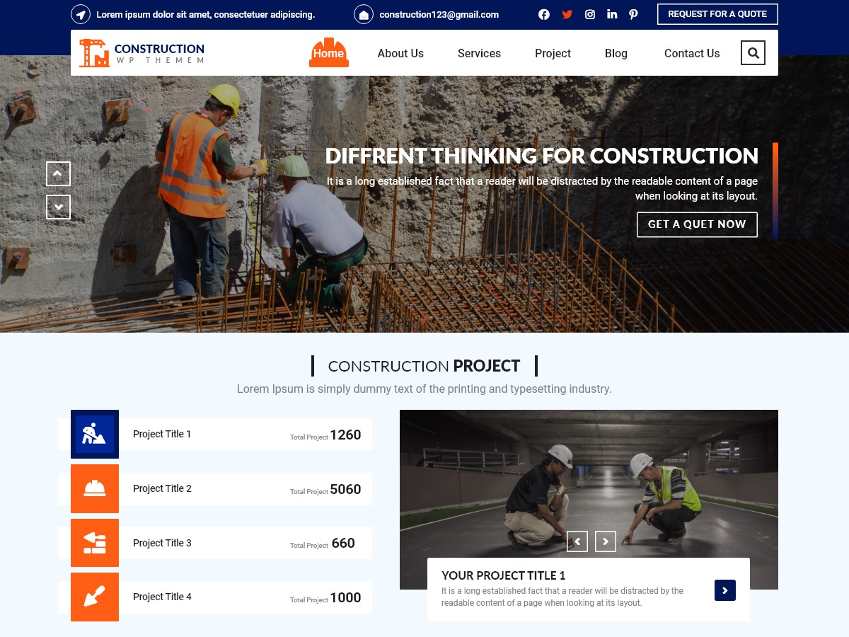 Free Construction WordPress Theme For Architects & Engineers