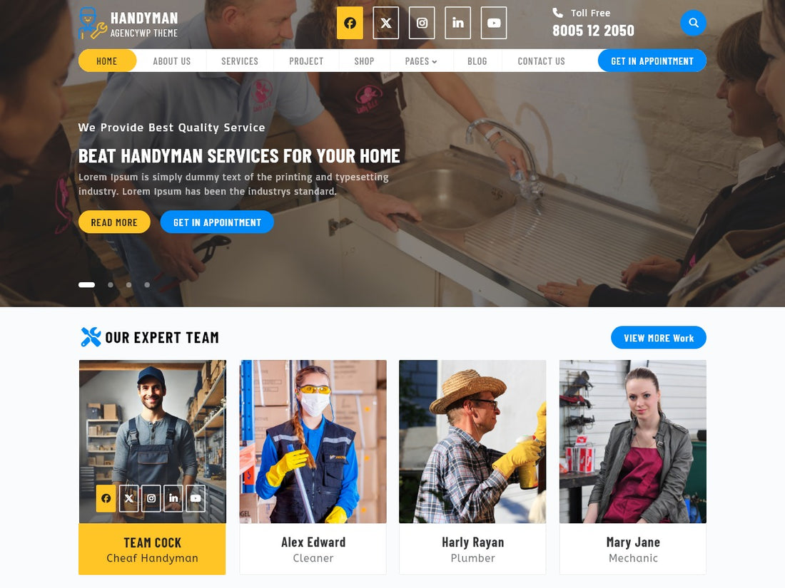 Free Handyman WordPress Theme | List Handyman Services On Your Website