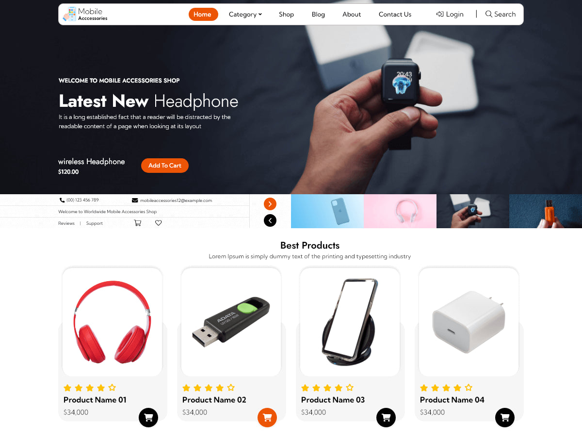 Free Phone Accessories WordPress Theme