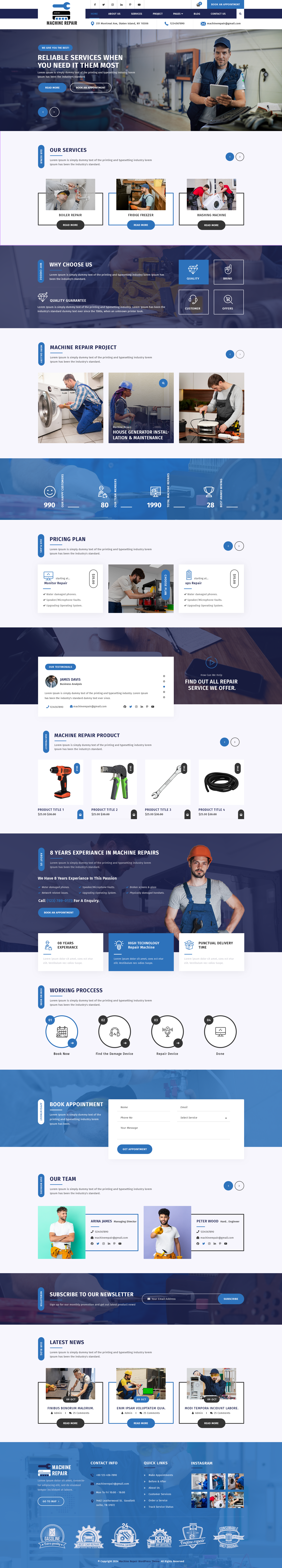 Machine Maintenance Theme Machine Repair WordPress Theme
