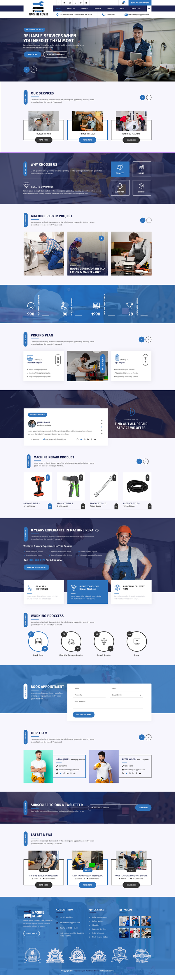 Machine Repair WordPress Theme