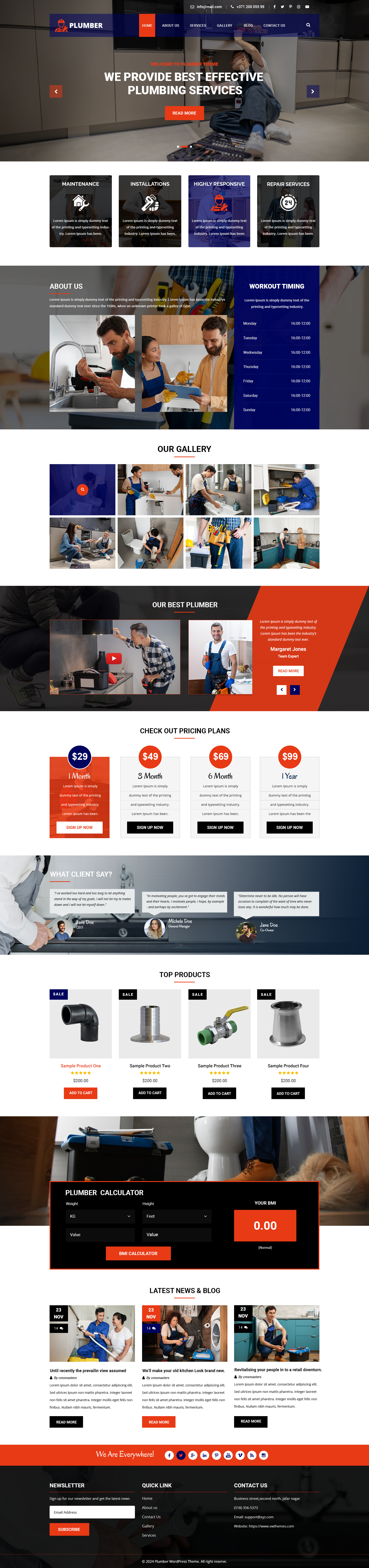Plumber WordPress Theme Craft Professional Plumbing Sites revolution WP