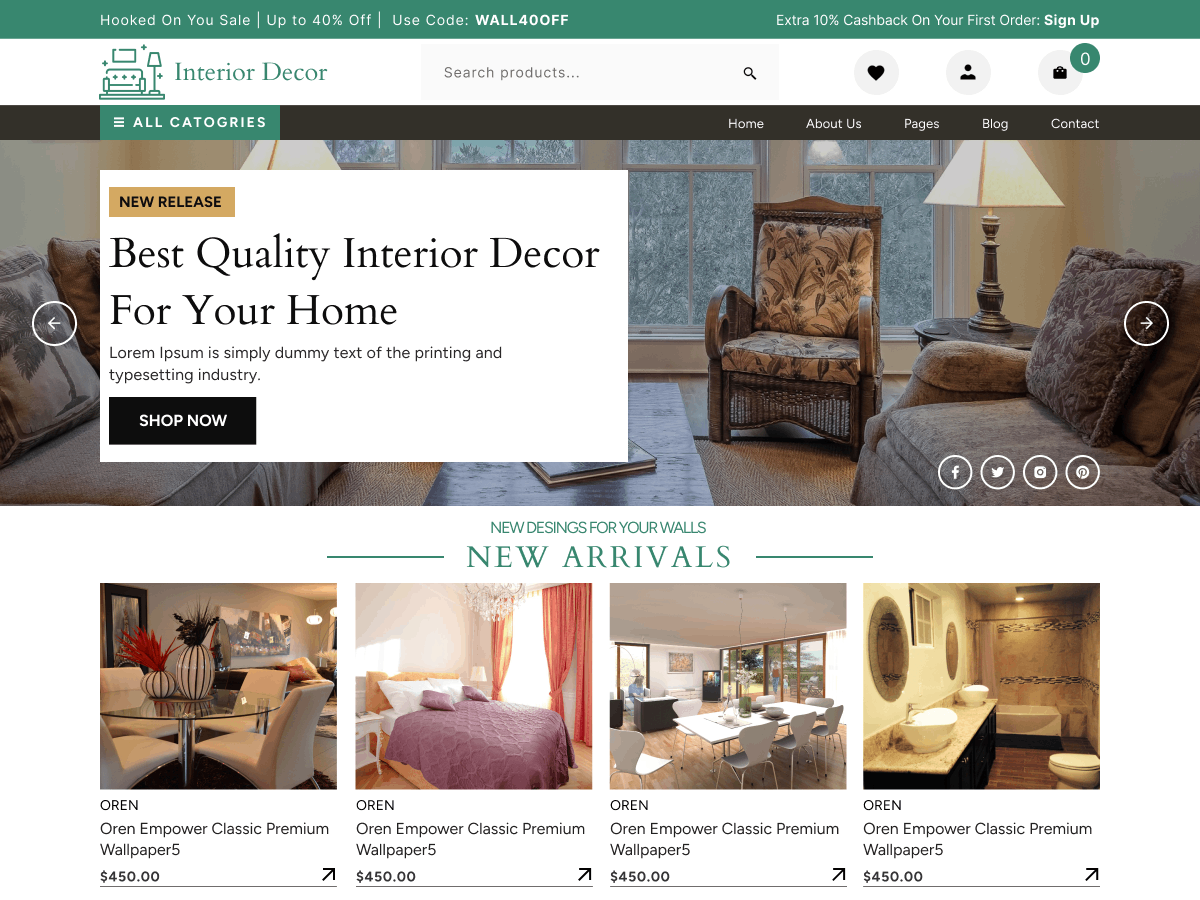 Free Interior Designer WordPress Theme | Showcase Designs