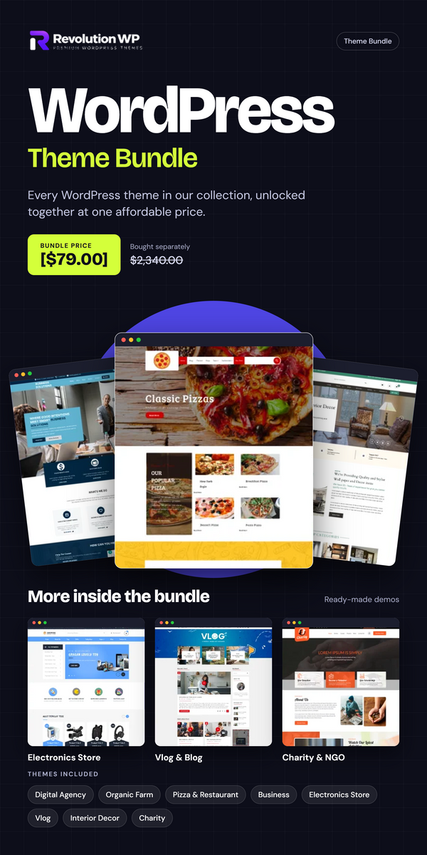 WordPress Theme Bundle - Get 60+ WordPress Themes In One Package